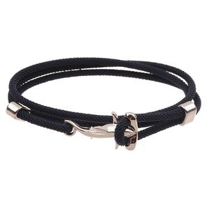 2 pcs Handmade Milan nylon cord adjustable Hammerhead Shark bracelets navy blue